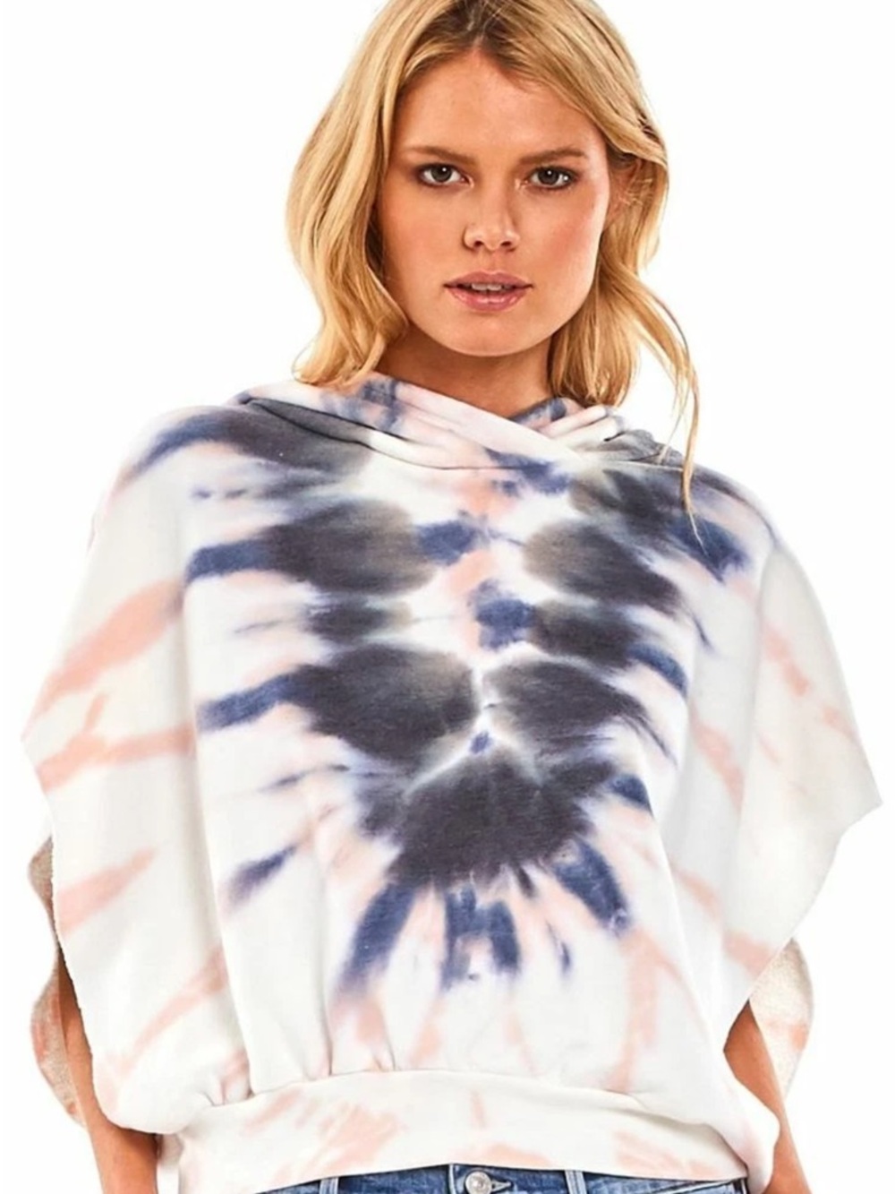YOUNG FABULOUS BROKE Sz L CUT OFF HODDIE TIE DYE SWEATSHIRT POOL MARKET BEACH